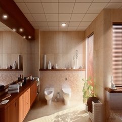 Bathroom With Wooden Accent Large Modern - Karbonix