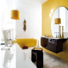 Bathroom With Yellow Accent Ideas Modern White - Karbonix