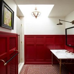Bathrooms Interiors Red White Exotic Elegant - Karbonix