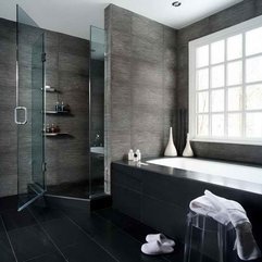 Best Inspirations : Bathrooms With Black Tiles Decorating Ideas - Karbonix