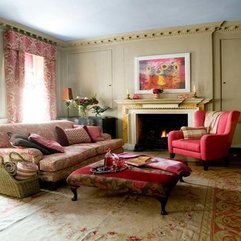 Best Inspirations : Beautiful Pink Curtian Red Flower Sofa And Fireplace In Living - Karbonix