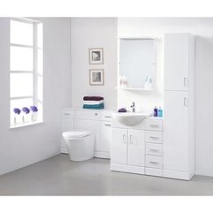 Best Inspirations : Beautiful White Bathroom Storage Unit Design Ideas In White Scheme - Karbonix