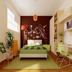 Bedroom Design Charming View Wall Wooden Small Tables Green - Karbonix