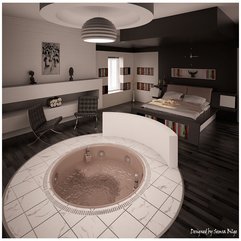 Bedroom Design With Luxurious Bathup In Front Of The Bed Extraordinary Idea - Karbonix