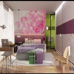 Bedroom Design With Sliding Panel Closet And Wooden Floor Modern Feminine - Karbonix