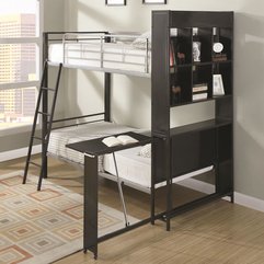 Bedroom Fetching Black Twin Size Bookcase Bunk Bed For Kids In - Karbonix