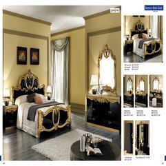 Bedroom Furniture Natural Bedrooms Barocco Black Wgold Trend - Karbonix