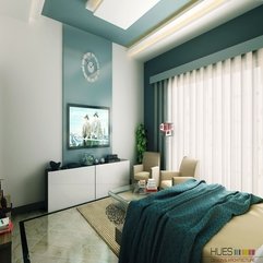 Bedroom Green Blue White Contemporary Bedroom Design Furry Rug - Karbonix
