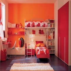 Best Inspirations : Bedroom Marvelous Orange N Red Kids Bedroom With Bunk Beds - Karbonix