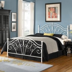 Bedroom Remarkable Wrought Iron Queen Headboard With Black - Karbonix