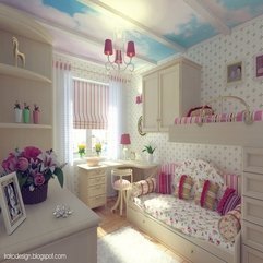 Best Inspirations : Bedroom With Trundle Beds And Cloud Ceiling Mural By Irako Design Impressive Girls - Karbonix