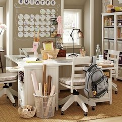 Beige Girls School Desk Sweet White - Karbonix