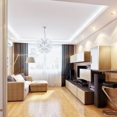 Beige Living Room With Beige Furniture Pendant Lamp Retro Brown - Karbonix