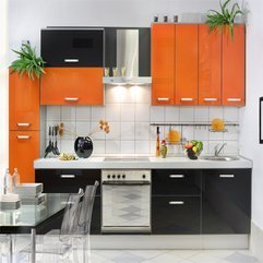 Black And Orange Color Combination Kitchen - Karbonix