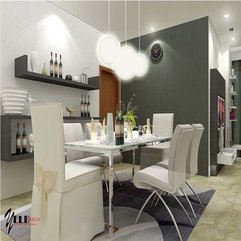 Black Dining Room With Unique Lighting White And - Karbonix