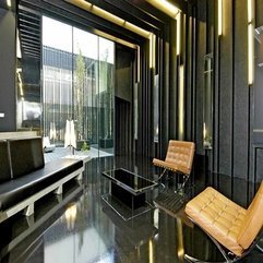 Black Glossy Interior Living Room In Modern Style - Karbonix