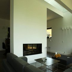 Black Living Room Interior Completed With Modern Fireplace In Modern Style - Karbonix
