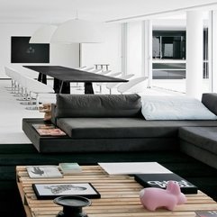 Black Sofa Color With Wooden Coffee Table From Waste Material - Karbonix