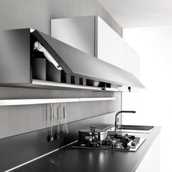 Best Inspirations : Black White Style Minimalist Kitchen Cabinetry Looks Elegant - Karbonix