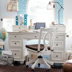 Blue Girls Desk Bedroom White And - Karbonix