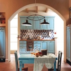 Blue Kitchen Cabinet And Furniture Romantic Chandelier Lighting Italian Old - Karbonix