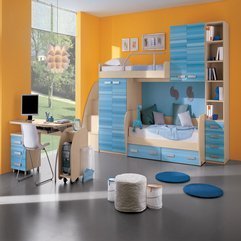 Blue Orange Kids Bedroom Design Looks Cool - Karbonix