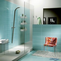 Blue Tiles Bathroom Esthetic Minimalist - Karbonix