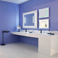 Blue White Bathroom Interior Design Futuristic Style - Karbonix