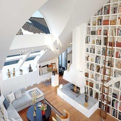 Bookshelf Near White Fireplace White Large - Karbonix