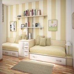 Bookshelves Between Sofas Looks Simple Convenient Teenager Bedroom - Karbonix