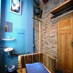 Brick Style Wall With Old Fashioned Wooden Door Exposed - Karbonix