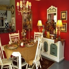 Bright Red Walls With White Furniture And Classy Lamps For - Karbonix