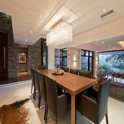 Best Inspirations : Brown Chairs Completed With Wooden Table Above Luxurious Chandelier Dark - Karbonix