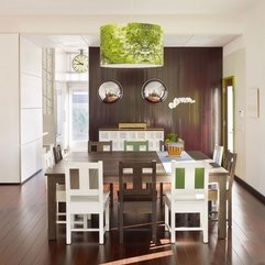 Brown Chairs For Dining Table Under Green Motif Hanging Lamp White And - Karbonix