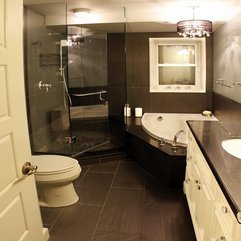 Brown Eclectic Bathroom Dark - Karbonix