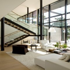 Brown Sofa Under Wooden Stairs In Living Space Dark - Karbonix