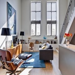 Best Inspirations : Buildings Loft For Living Space With Black Eames Lounge Chair In Modern Style - Karbonix