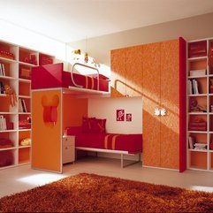 Bunk Bed Kids Room By Berloni Red Orange - Karbonix