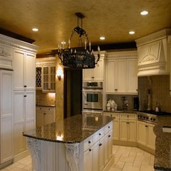 Best Inspirations : Cabinet With Grey Marble Countertop Black Unique Chandelier White Kitchen - Karbonix