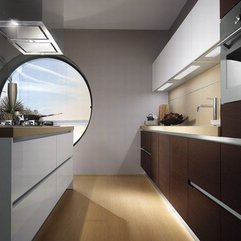 Cabinet With Round Window Modern Kitchen - Karbonix