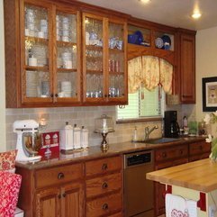 Cabinets In Kitchen With Drapery Design Glass - Karbonix