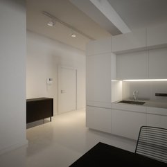 Cabinets Slab Front Black Accents White Kitchen - Karbonix