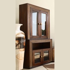 Cabinets With Glass Dark Brown - Karbonix