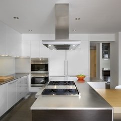 Cabinets With Wooden Kitchen Shelf With Silver Surface White Kitchen - Karbonix