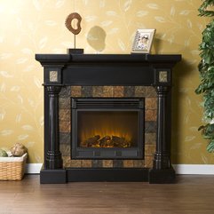 Carrington Slate Convertible Black Electric Fireplace Southern - Karbonix