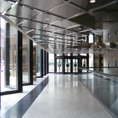 Ceiling And Gray Clean Floor With Fantastic Glass Revolving Door Modern Aluminum - Karbonix