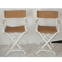 Chair Stool Brown White Furniiture Leather Directors - Karbonix