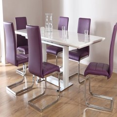 Chairs With Glossy Silver Backrest And Glossy White Rectangular Table - Karbonix