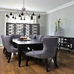Chairs Wooden Feet Combined With Wooden Table In Dining Room Grey - Karbonix
