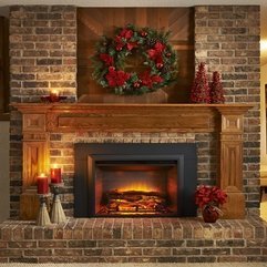 Charming Electric Fireplace On The Bricks Wall And Floor Tile - Karbonix